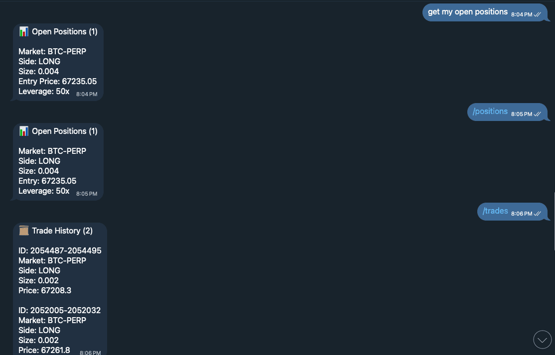 RISEx Bot Trade Response